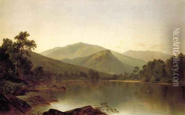 View on the Androscoggin River, Maine Oil Painting - David Johnson