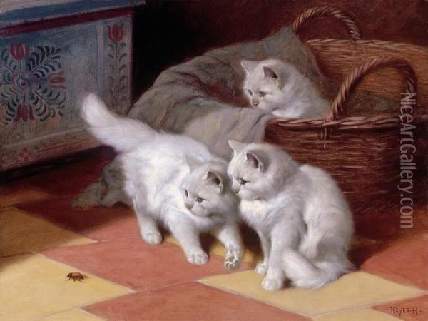 Pussies Oil Painting - Arthur Heyer