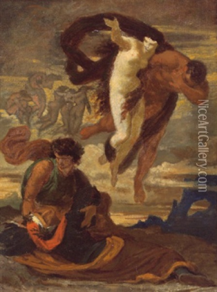 Dante Und Vergil In Der Unterwelt Oil Painting - Anselm Friedrich Feuerbach