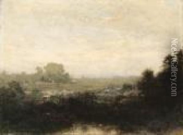 A Gray Day Oil Painting - Alexander Helwig Wyant