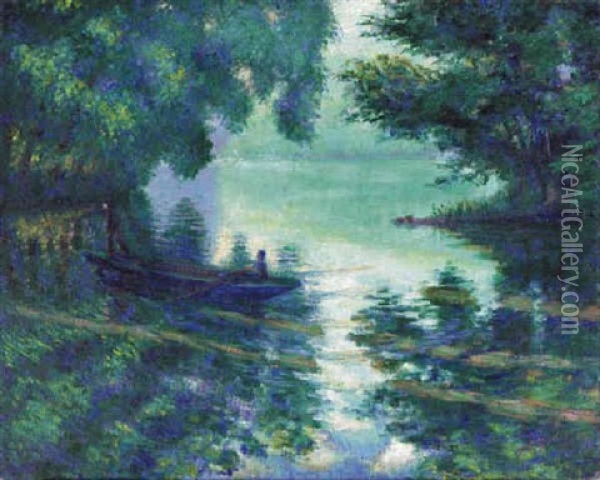 The Seine Near Giverny Oil Painting - Theodore Earl Butler
