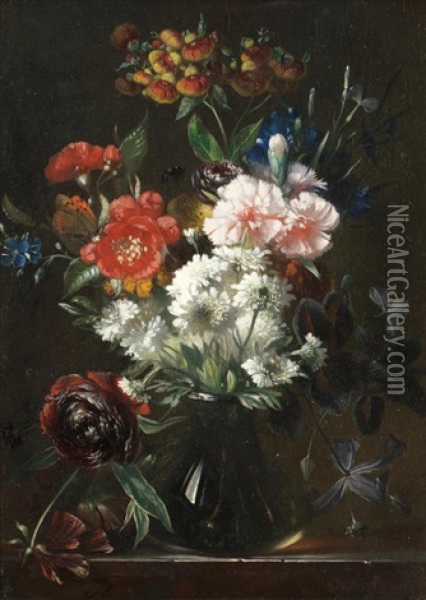 Still Life Of Flowers Oil Painting - Arnoldus Bloemers