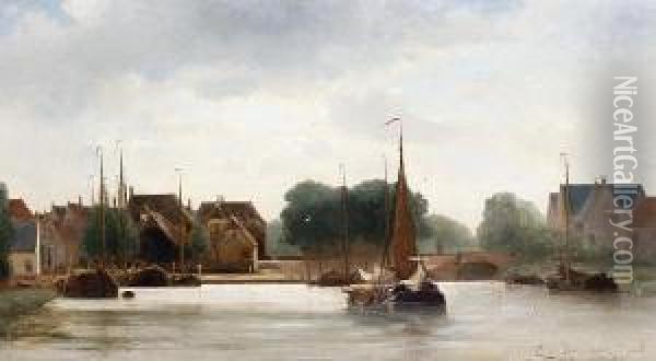 View Of Alblasserdam Oil Painting - Jacob Eduard Van Heemskerck Van Beest