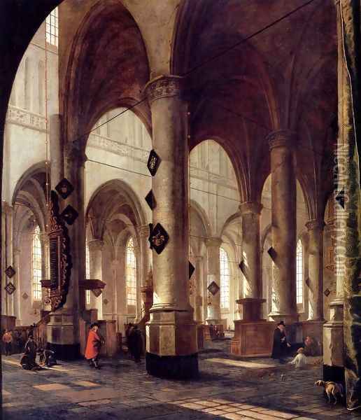 The Pieterskerk in Leiden Oil Painting - Hendrick Van Vliet