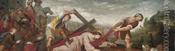 Christ On The Road To Calvary Oil Painting - Pieter Bruegel the Elder