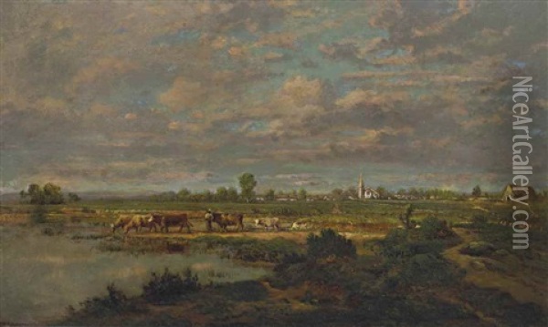 Les Marais Oil Painting - Theodore Pierre Nicolas Maillot