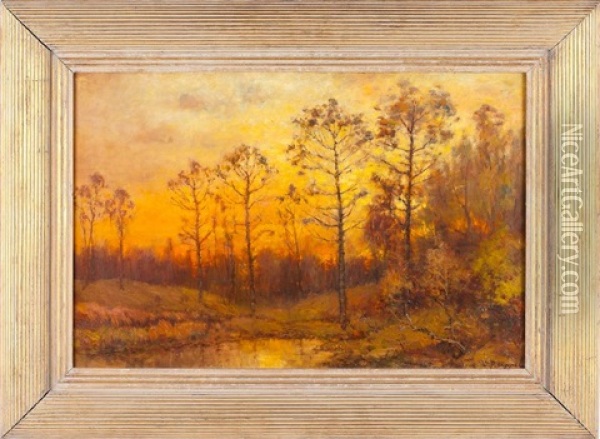 Fall Sunset Oil Painting - Charles P. Appel