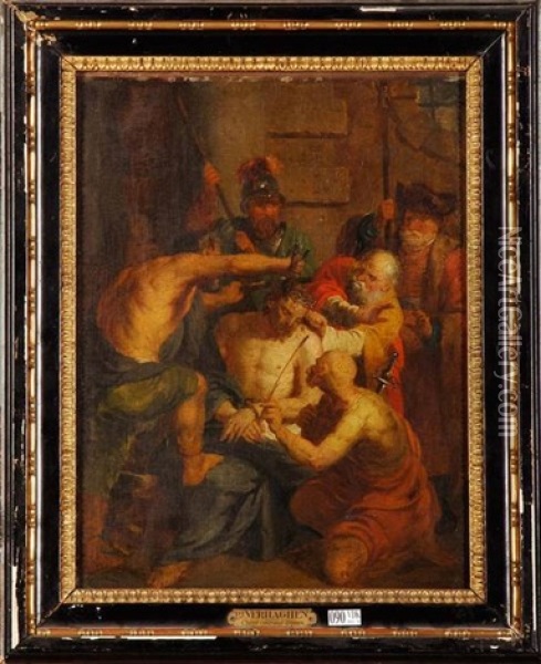 Le Christ Couronne D'epines Oil Painting - Pierre Jean Joseph Verhaghen