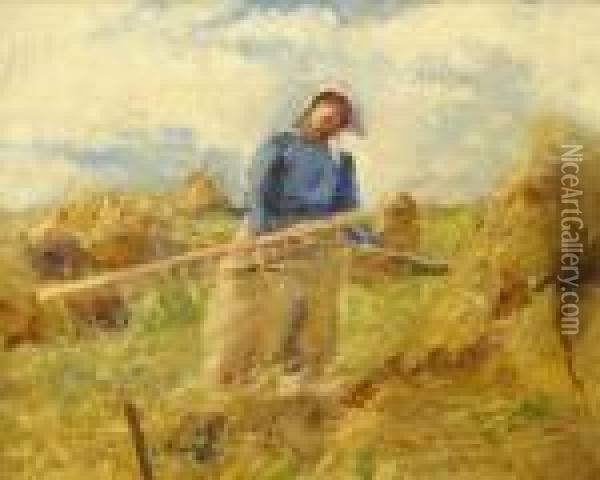 Harvest Worker Oil Painting - George Clausen