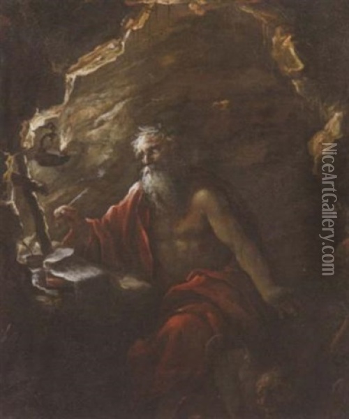 Der Hl. Hieronymus In Der Grotte Oil Painting - Isidoro Bianchi