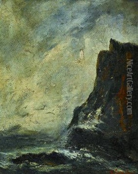 Sturmische Felsenkuste Oil Painting - Gustave Courbet
