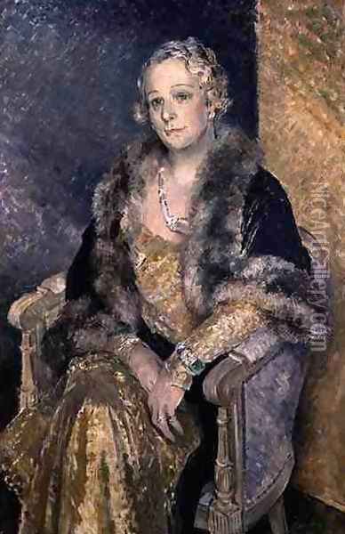 Portrait of Mrs Woolmer, c.1933-34 Oil Painting - Glyn Warren Philpot