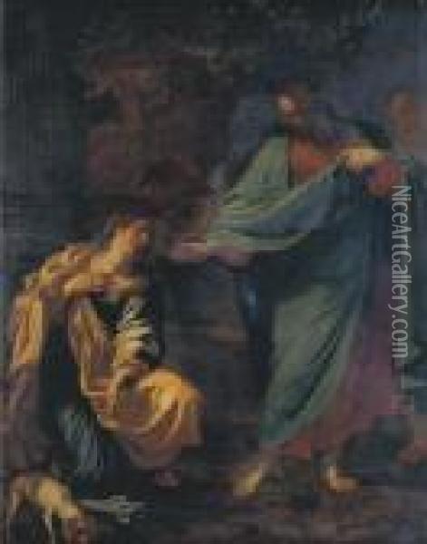 Cristo E La Cananea Oil Painting - Annibale Carracci