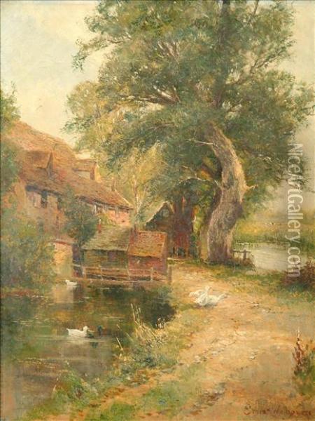 The Cottage Pond Oil Painting - Ernst Walbourn