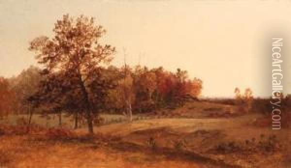 Autumn Landscape
Signed With Initials 'jfk' (lower Left) Oil Painting - John Frederick Kensett