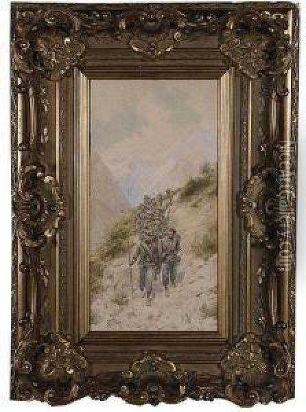 Soldados Por Las Montanas Oil Painting - Pierre Comba