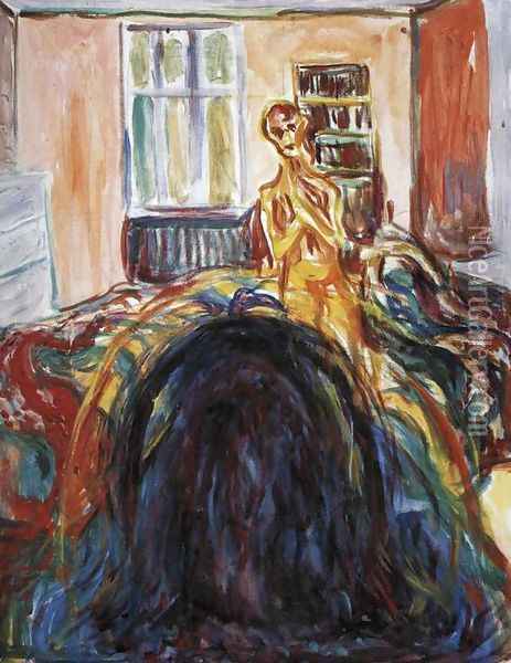 Self-Portrait During the Eye Disease I Oil Painting - Edvard Munch