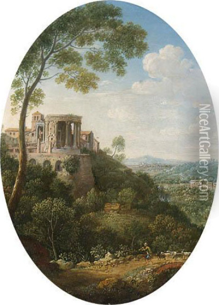 View Of The Temple Of The Sybil Oil Painting - Hendrik Frans Van Lint