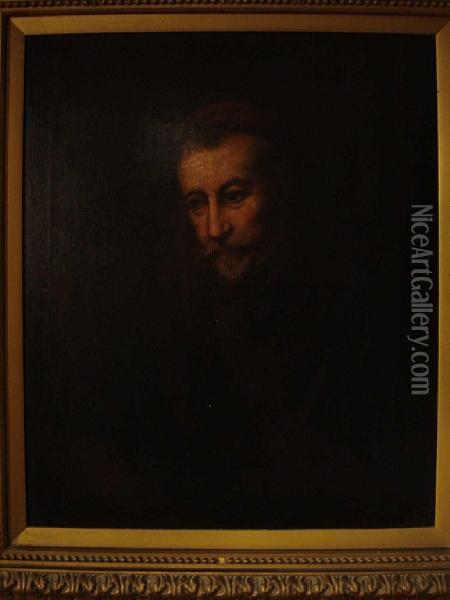 Portrait Of An Elderly Man, Bust Length Oil Painting - Rembrandt Van Rijn