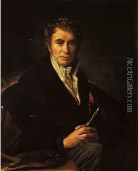 Portrait Du Peintre Jacques - Louis David Oil Painting - Francois Joseph Navez