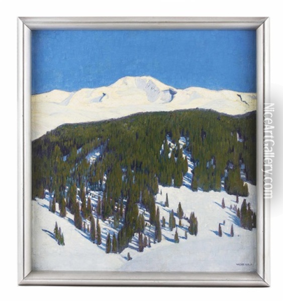 Winterliche Berglandschaft Im Sonnenlicht Oil Painting - Walter Koch