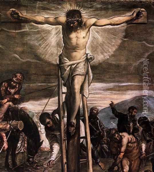 Crucifixion (detail 2) Oil Painting - Jacopo Tintoretto (Robusti)