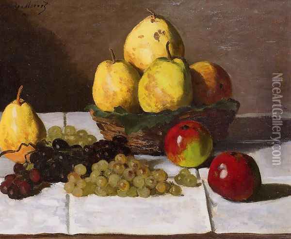 Still Life With Pears And Grapes Oil Painting - Claude Oscar Monet
