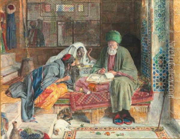 The Arab Scribe, Cairo Oil Painting - John Frederick Lewis