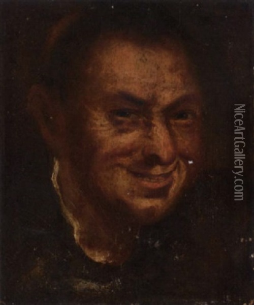 A Laughing Man Oil Painting - Annibale Carracci