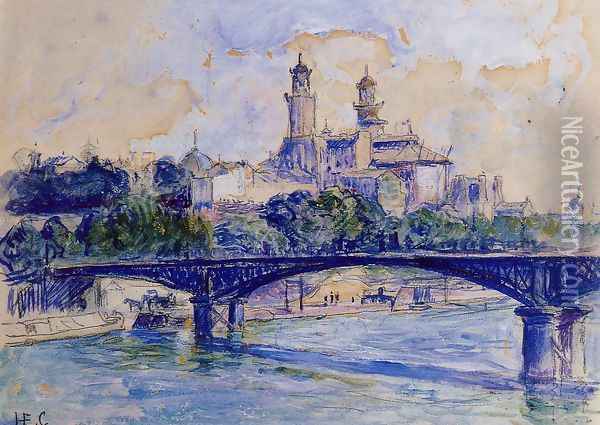 The Seine by the Trocadero Oil Painting - Henri Edmond Cross