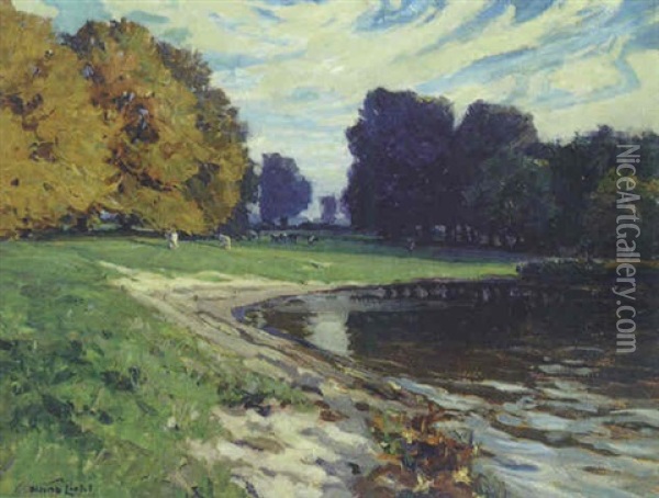 Am Flussufer Oil Painting - Hans Licht