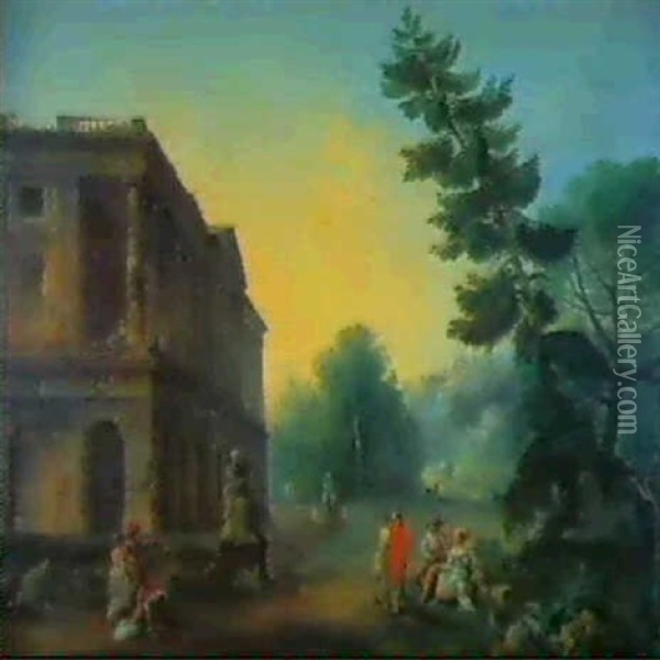 Le Concert Dans Le Parc Oil Painting - Jean Baptiste Lallemand