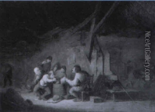 Scene De Tabagie Dans Une Auberge Oil Painting - Isaac Van Ostade