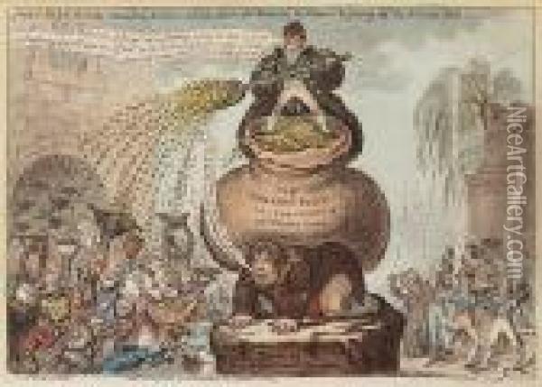 John Bull And The Sinking Fund Oil Painting - James Gillray