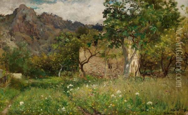 Franskt Landskap, Beaulieu Oil Painting - Alfred Wahlberg