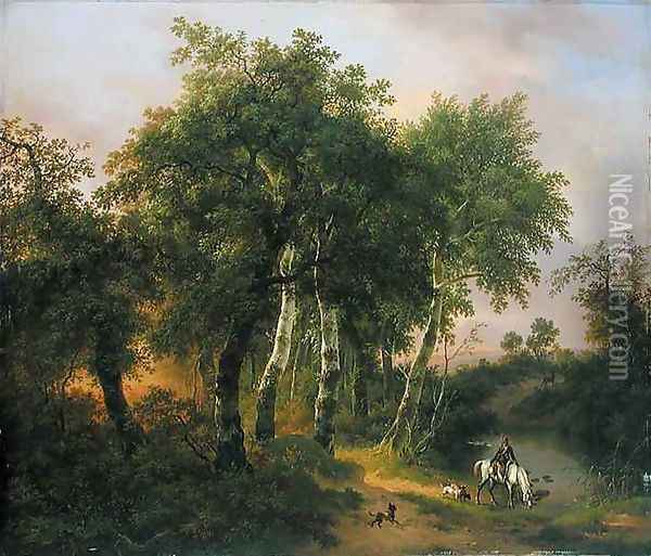 Landscape in Geldern Oil Painting - Pierre Jean Hellemans