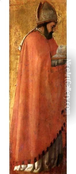 Pisa polyptych St Augustine Oil Painting - Masaccio (Tommaso di Giovanni)