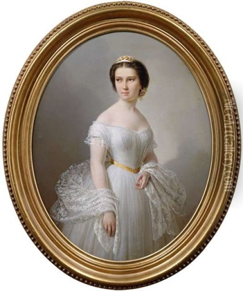 Portrait Der Anna Elise Klotz Oil Painting - Wilhelm Emil Robert Heck