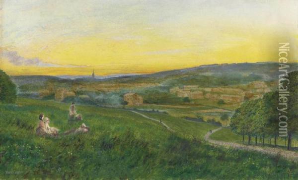 View Of Leeds From Woodhouse Ridge Oil Painting - John Atkinson Grimshaw