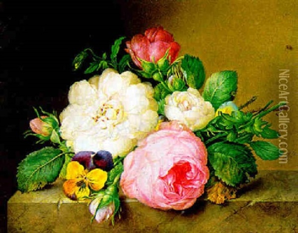 Rosen Oil Painting - Franz Xaver Petter