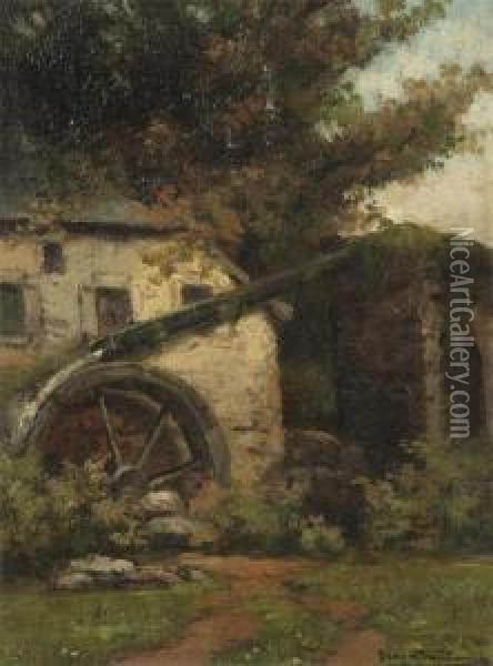 Old Watermill Oil Painting - Prosper Van Luppen