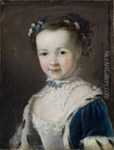 Ritratto Di Bambina Oil Painting - Francois-Hubert Drouais