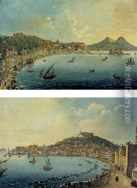 View Of Naples And The Certosa Di San Martino Oil Painting - Pietro Antoniani
