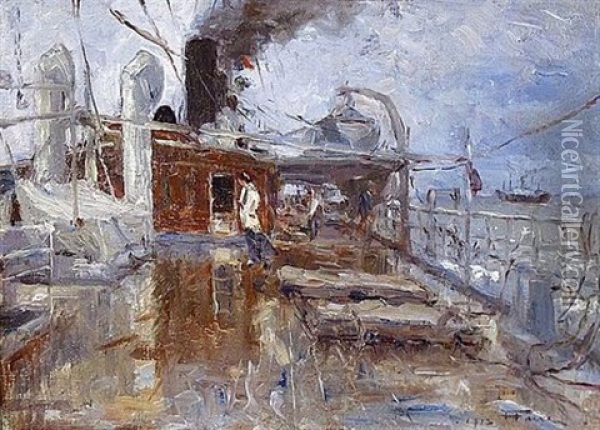 Sur Le Pont Oil Painting - Henri Farre