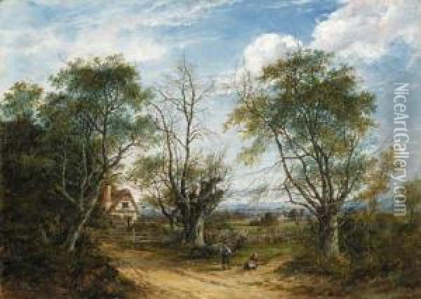 A View Near Chiddington In Kent Oil Painting - Charlotte Nasmyth