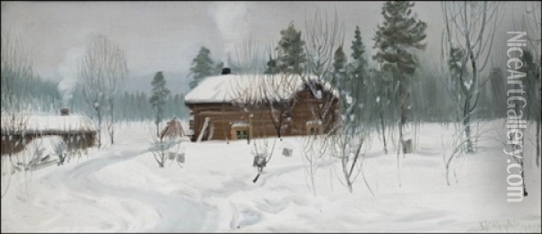 Talvi Oil Painting - Juho Kyyhkynen