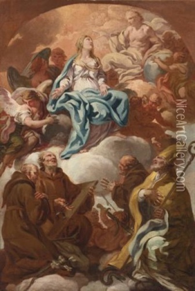 Adoration Of The Virgin Oil Painting - Corrado Giaquinto