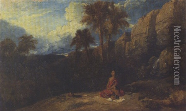 Hagar Und Ismael In Der Wuste Oil Painting - William James Mueller