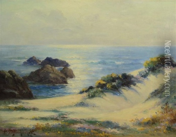 California Coast Oil Painting - Alexis Matthew Podchernikoff