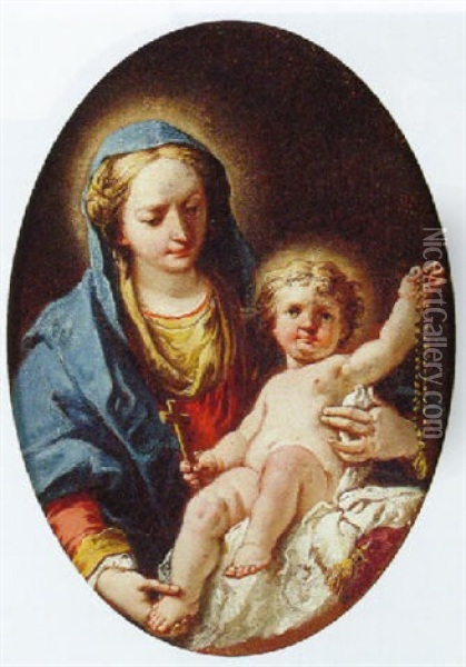 The Madonna And Child Oil Painting - Gaspare Diziani